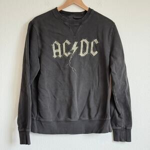 Lucky Brand AC/DC Sueded Terry Crew Neck Gray Graphic Sweatshirt Rock & Roll M